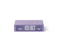Lexon Flip Classic - Despertador de mañana Brillante, Reversible con Caras de Apagado y función Snooze, Pantalla LCD y luz táctil, Recargable por USB-C - Morado