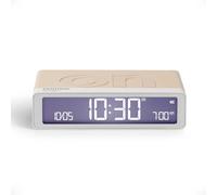 Lexon Flip Classic despertador Mañana brillante, reversible con caras de apagado y función Snooze, pantalla LCD y luz táctil, recargable por USB-C - Sand Dollar