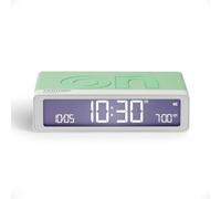 Lexon Flip Classic - Reloj despertador de la mañana brillante, reversible con caras de apagado y función Snooze, pantalla LCD y luz táctil, recargable por USB-C - Menta brillante
