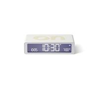 Lexon Flip Classic Reloj Despertador Digital con Caras Reversibles de Encendido/Apagado, Reloj de Noche Recargable con Pantalla LCD, Sensor táctil para función de repetición y luz - Blanco