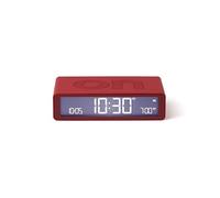 Lexon Flip Classic Reloj Despertador Digital con Caras Reversibles de Encendido/Apagado, Reloj de Noche Recargable con Pantalla LCD, Sensor táctil para función de repetición y luz - Rojo