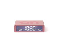 Lexon Flip Classic Reloj Despertador Digital con Caras Reversibles de Encendido/Apagado, Reloj de Noche Recargable con Pantalla LCD, Sensor táctil para función de repetición y luz - Rosa