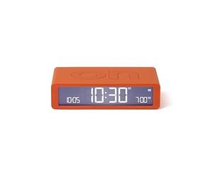 Lexon Flip Classic - Reloj Despertador Luminoso de mañana, Reversible, con Caras encendidas y función de repetición, Pantalla LCD y luz táctil, Recargable por USB-C, Color Naranja