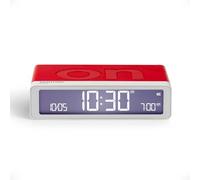 Lexon Flip Classic x Pantone - Despertador Digital ON/Off - Reloj Recargable de Viaje - Alarma Silenciosa - Reloj LED de Mesa - Accesorio de Diseño para Dormitorio, Oficina - Rojo Brillante
