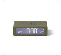 Lexon Flip Mini Despertador Mañana de Viaje, Reloj Digital LED ON/Off con Brillo Ajustable, Recargable y táctil, Ideal como Despertador de Noche - Caqui
