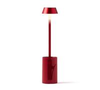 Lexon MIMI - Lámpara de lectura recargable, control táctil y 9 colores LED, brazo flexible con clip de montaje y soporte de mesa, acabado de metal, color rojo oscuro