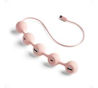 LEXON Peas HUB-C, Adaptador USB-C Unisex Adulto, Rosa Suave, Talla única