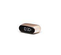 Lexon - Reloj Despertador Compacto con Pantalla LCD Negra, Control táctil, función Snooze y batería Recargable, Color Dorado