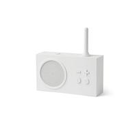 Lexon TYKHO 3 - Altavoz Bluetooth portátil y radio FM retro, resistente al agua con batería recargable (blanco)