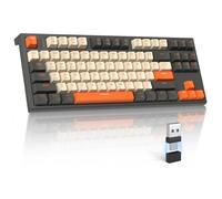 LexonElec M88 Teclado Mecánico Inalámbrico, Diseño QWERTY de 87 Teclas, Teclado Hot-Swappable, Receptor BT/2.4Ghz 2-en-1, Teclas Retro de PBT, Interruptores Lineales Rojos para PC/Mac/Tablet-Twilight