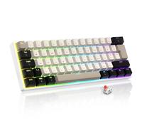 LexonElec Magic-Refiner Teclado Mecánico para Juegos 60% Diseño QWERTY Layout - Retroiluminado RGB, Mini Teclado de 61 Teclas, Teclas PBT, Hot-Swap, Teclado con Cable (Blanco Estrellado)