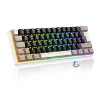 LexonElec Magic-Refiner Teclado Mecánico para Juegos 60% Diseño QWERTY Layout - Retroiluminado RGB, Mini Teclado de 61 Teclas, Teclas PBT, Hot-Swap, Teclado con Cable (Gris Leche)