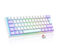LexonElec Magic-Refiner Teclado Mecánico para Juegos 60% Diseño QWERTY Layout - Retroiluminado RGB, Mini Teclado de 61 Teclas, Teclas PBT, Hot-Swap, Teclado con Cable (Lavanda)