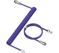 LexonElec Pro Cable de teclado en espiral personalizado,Cable de doble manga para teclado mecánico,Cables de TPU con conector de aviador de metal desmontable,7.9 pies USB-C a USB-A