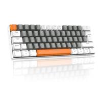 LexonElec Teclado mecánico para juegos al 60% en Reino Unido, interruptores rojos ultracompactos de 62 teclas, teclado de escritorio con cable de colores mezclados, 19 modos de retroiluminación RGB -