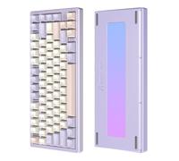 LexonElec x Attack Shark X75 Teclado Mecánico Inalámbrico de Aluminio CNC al 75%, Tri Modo-BT/2.4G/Cableado, Montaje de Gasket RGB, Batería de 5000mAh, Controlador Via Cloud para Win/Mac-Púrpura
