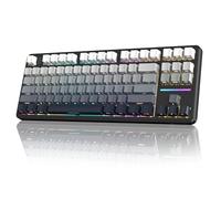 LexonElec X Attack Shark X87 Teclado mecánico inalámbrico, Tri-Modo-Bluetooth/2,4G/con Cable, Intercambiable en Caliente, Teclado QWERTY, Tecla PBT de 87 Teclas, Retroiluminación RGB(Blanco Negro)