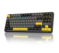 LexonElec X Attack Shark X87 Teclado mecánico inalámbrico, Tri-Modo-Bluetooth/2,4G/con Cable, Intercambiable en Caliente, Teclado QWERTY, Tecla PBT de 87 Teclas, Retroiluminación RGB(Negro)