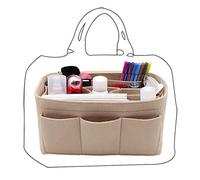LEXSION Bolsa organizadora de fieltro para bolso de mano, organizador de monedero, se adapta a Speedy Neverfull beige, tamaño: L