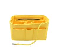 LEXSION Organizador de bolsos de mano hecho de fieltro, con bolsillo interior con cremallera, amarillo, tamaño S