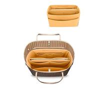 LEXSION - Organizador de fieltro para bolso con cremallera, ajuste Speedy Neverful MM GM, tamaño M, color amarillo claro 8037