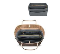 LEXSION - Organizador de fieltro para bolso con cremallera, ajuste Speedy Neverful MM GM, tamaño M, color gris aguado 8037