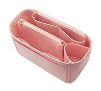 LEXSION - Organizador de fieltro para bolso de mano, organizador con cremallera, cartera, soporte para botellas, tamaño M, color rosa 8023