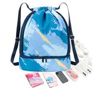 Lexsyn Mochila De Natación, Mochila Impermeable de Cordón, Bolsa Multifuncional con Separación Seco/Mojado para Vacaciones, Natación, Camping y Viaje