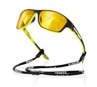 LexTex 2024 Men's Outdoor Sports Sunglasses with Anti-glare Polarized Lens,Polarized Sports Sunglasses for Men,Lightweight Sun Glasses with UV Protection for Driving Fishing Golf(Yellow)