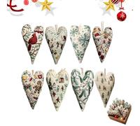 LexTex Kit De Adornos Navideños Bordados a Mano Con Forma De Corazón Para Hacer Uno Mismo, Kits Terminados O Para Hacer Uno Mismo, DIY Heart Shaped Hand Embroidered Christmas Ornament(8PCS,DIY kits)