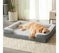 LEXTRO Cama ortopédica para perros medianos, cama de espuma para perros medianos, equipada con funda de almohada impermeable extraíble y parte inferior antideslizante, cama para mascotas