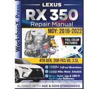 LEXUS RX 350 2016-2022 REPAIR MANUAL: Beginner-Friendly DIY Guide for the 4th Gen, 2GR-FKS V6, 3.5L Engine, 1300+ Full-Color Repair Illustrations and Step-by-Step Instructions