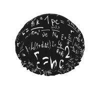 Ley de fórmula física E=Mc2,Gorro de ducha, gorro de noche, gorro de baño elástico impermeable de doble capa, reutilizable para el cabello.