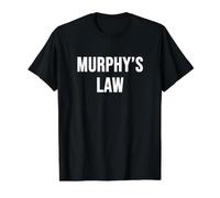 Ley de Murphy Camiseta gráfica económica, Hombre, Negro, XL