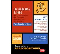 Ley Orgánica 2/1986 de Fuerzas y Cuerpos de Seguridad para Opositores Vagos: Ley subrayada con colores, técnicas de estudio y esquemas visuales para ... sin esfuerzo y aprobar sin perder el tiempo