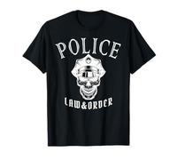 Ley y Orden del cráneo de la policía, policía, Oficial, Sheriff, policías Camiseta
