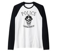 Ley y Orden del cráneo de la policía, policía, Oficial, Sheriff, policías Camiseta Manga Raglan