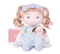 LeyaDoll Muñeca de bebé Dulce (40 cm), mi Primera muñeca de Tela para niña a Partir de 1 año, Regalo de cumpleaños o Navidad, Juguete de Peluche para bebé y niño-Daydream-Lily-and-Her-Pet-Dog