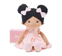 LeyaDoll Muñeca de peluche suave (40 cm), regalo de nacimiento y bautizo para niñas - Adorable juguete para bebés de 0 a 3 años - Mi primer ángel de la guarda - Sweetheart Girl-Tanned