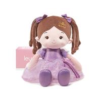 LeyaDoll Muñeca de Tela Suave (40 cm), Regalo de cumpleaños y Bautizo para niñas, Juguete cariñoso para bebés de 0 a 3 años, mi Primer ángel de la Guarda-Daydream-Princess-Coral-Violet