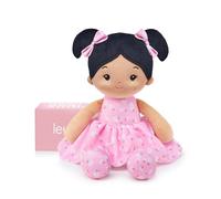LeyaDoll Muñeca de trapo suave (32 cm), regalo de cumpleaños y bautizo para niñas, juguete adorable para bebés de 0 a 3 años, mi primer ángel de la guarda, florabel-rosa
