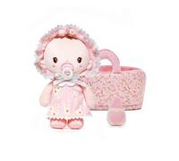 LeyaDoll Set de Regalo Muñeca Bebé Suave - Mi Primera Muñeca con Accesorios, Muñeca de Tela y Compañera para Dormir, Mini Set Rosa para Niñas y Bebés (9'') - Daisy Baby