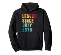 Leyenda de regalo de 7 años desde julio de 2018 vintage 7º cumpleaños Sudadera con Capucha