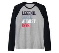 Leyenda Desde Agosto de 1979 para Hombres y Mujeres Agosto de 1979 Camiseta Manga Raglan