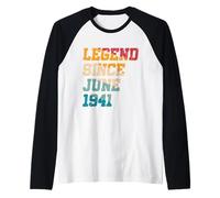 Leyenda desde junio de 1941 divertido 84 años retro 84 cumpleaños Camiseta Manga Raglan