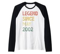 Leyenda Desde Mayo 2002 23 Cumpleaños Hombres Mujeres Camiseta Manga Raglan