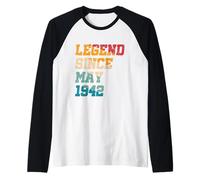 Leyenda desde mayo de 1942, divertida, retro, 83 años, 83 cumpleaños Camiseta Manga Raglan
