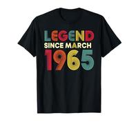 Leyenda Marzo 1965 61 Cumpleaños Hombres Mujeres 61 Años Camiseta