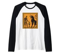 Leyenda Minotauro Teseo Mito Mitología Griega Antigua Grecia Camiseta Manga Raglan