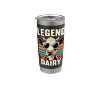 Leyenda vaca lechera granja ganado lechero vaca amante retro vaca Vaso térmico de acero inoxidable de doble pared